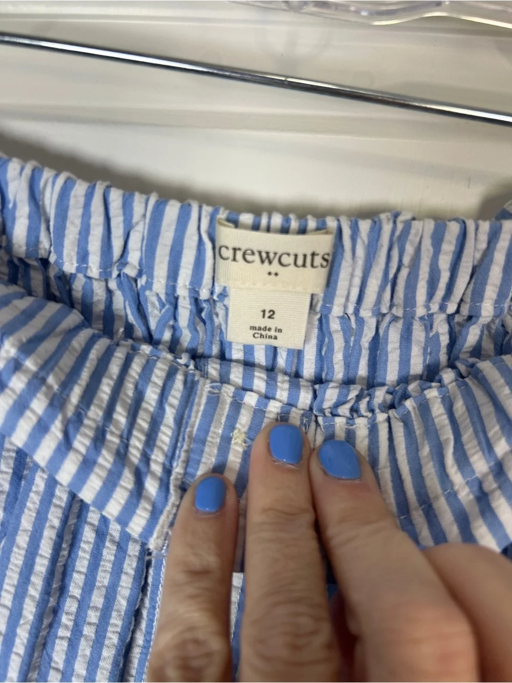 Crewcuts Blue and White Striped Button-Front Girls' Skirt